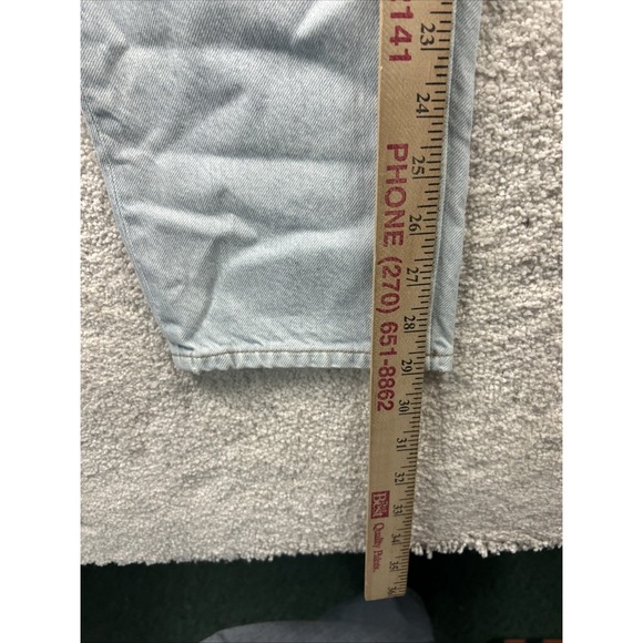 ATELIER Womens High‎ Rise Flip over Waist Straight Leg Open Knee Jeans 31x29 - Picture 6 of 14